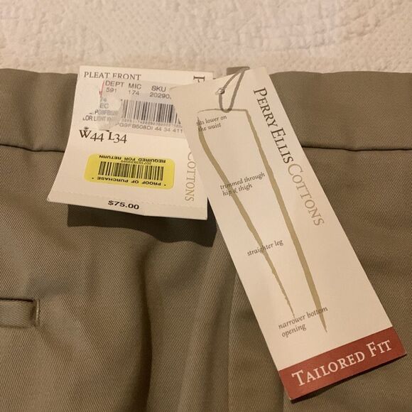 Perry Ellis cottons Office Chino. 44x34 NWT - Picture 4 of 7